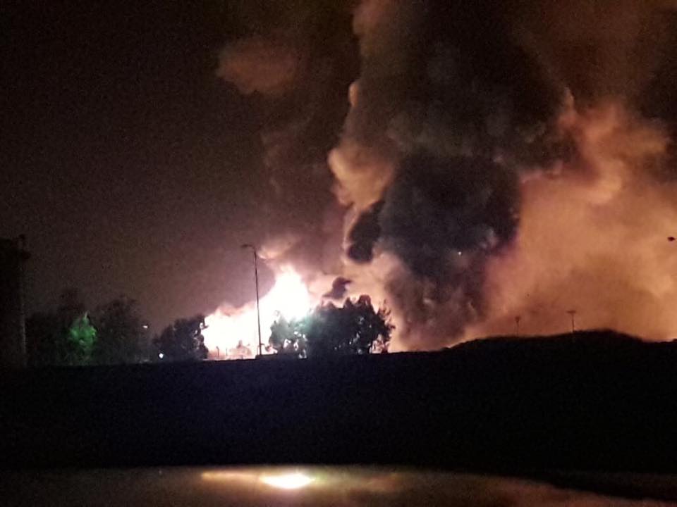 حريق في الشركة السورية لنقل النفط الخام غربي حمص 