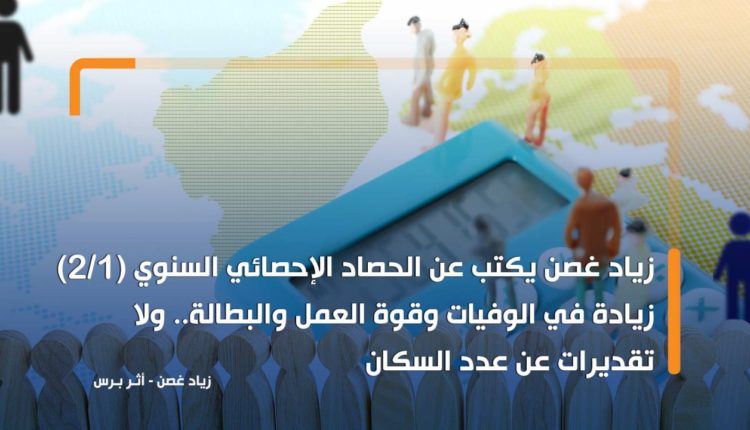زياد غصن يكتب عن الحصاد الإحصائي السنوي (1/2).. زيادة في الوفيات وقوة العمل والبطالة.. ولا تقديرات عن عدد السكان